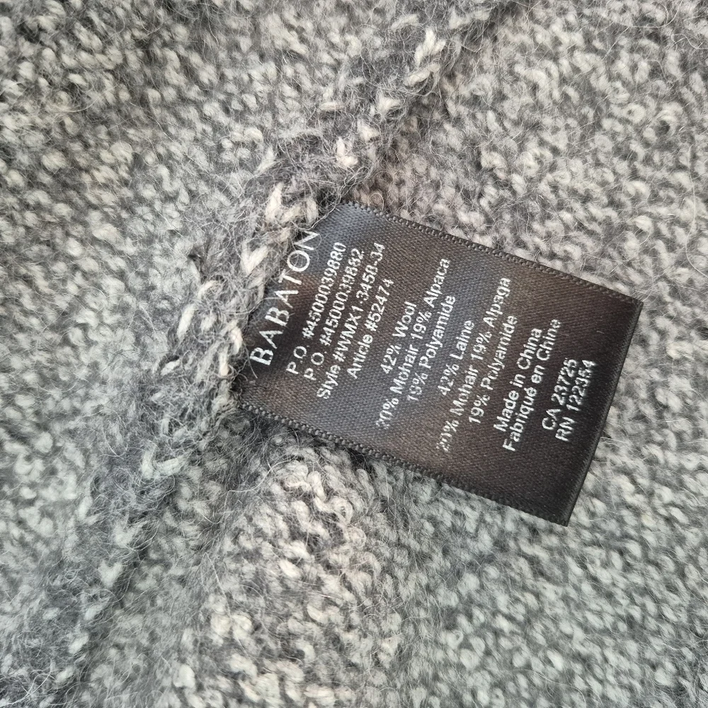 Babaton Aritzia Women's Grey Italian Wool Mohair Blend Knit Caridgan Size Small - Picture 6 of 6
